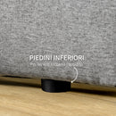 Testiera Letto Matrimoniale 160x7x120 cm in Tessuto Effetto Lino Trapuntata a Bottoni Grigia