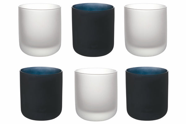 acquista Lot de 6 Verres à Eau Givrés 350 ml Villa d'Este Home Tivoli Masai Noir