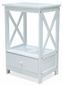 Mobiletto 1 Cassetto 1 Ripiano in Legno Soriani Bianco