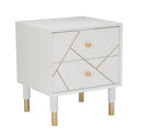 Comodino Luxy 45x40x51 cm in Legno e MDF e in Ferro Bianco e Oro