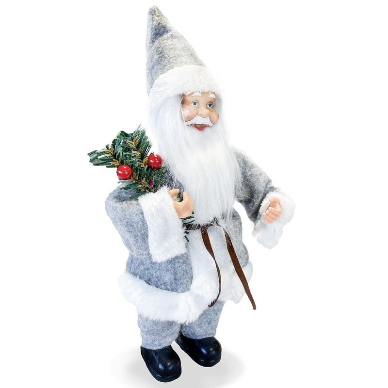 Pupazzo Babbo Natale H30 cm Grigio
