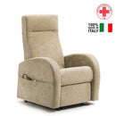 Poltrona Alzapersona Elettrica 2 Motori 74x85x160 cm in Tessuto Beige