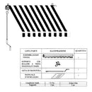 Tenda da Sole con Bracci Retrattili 3x2,5m Tessuto in Poliestere Disegno P4032