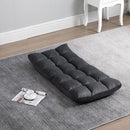 Poltrona da Terra 55x71x53,5 cm con Schienale Reclinabile fino 180° e Imbottitura Spessa in Velluto Grigio Scuro      