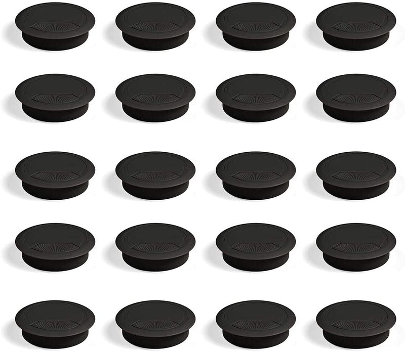 Set di 20 Passacavi da Incasso Ø6 cm in Plastica Emuca Neri