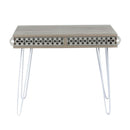 Scrivania Ilia 96x51x75 cm piedi in metallo bianco e piano rovere