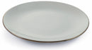 Set 6 Piatti Piani Ø26,5x2,5 cm in Gres Villa d'Este Home Tivoli Royal Passion Grigio Chiaro