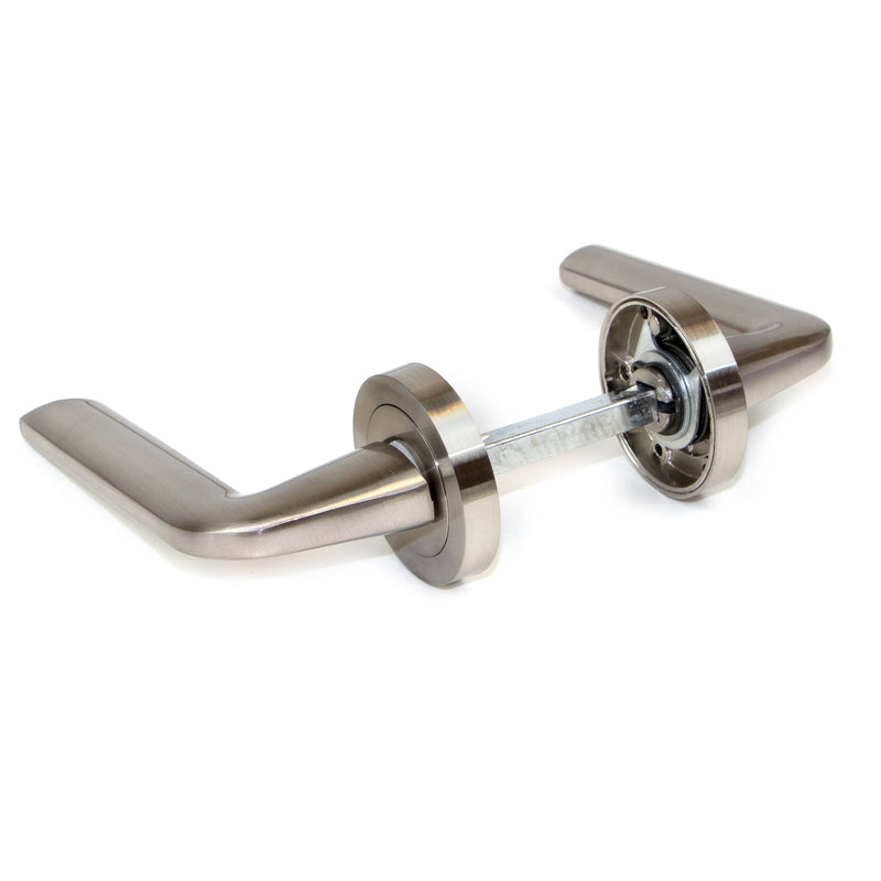 Maniglie Sydney per Porta da Interno Ø50 mm Alluminio e Zama Nickel Satinato 5 Set. Emuca