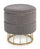 Tabouret de Rangement Pavlina Gris Foncé Rembourré en Tissu Effet Velours