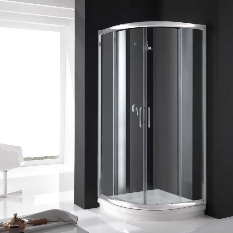 Box Doccia Semicircolare 2 Ante Scorrevoli In Cristallo Trasparente 6mm Fosterberg Aarhus Varie Misure