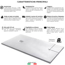 Piatto Doccia in Pietra Bonussi Ardesia Stone Side Bianco Varie Misure