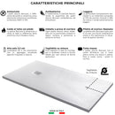 Piatto Doccia in Pietra Bonussi Ardesia Stone Side Bianco Varie Misure