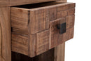 Comodino Mumbai 45x35x62 cm in Legno di Acacia e in Ferro Marrone e Nero