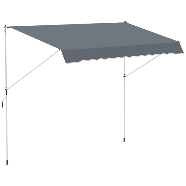 sconto Tenda da Sole a Bracci Avvolgibile 400x120H cm con Struttura Telescopica Grigio