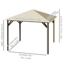 Gazebo da Giardino 2,97x2,97m con Zanzariere in Alluminio e Acciaio Cachi