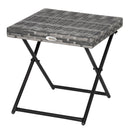 Tavolino da Giardino Pieghevole Salvaspazio 40x40x40 cm in Rattan Sintetico e Acciaio Grigio