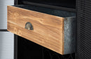 Mobile Iron School Grid 63x38,5x164 cm in Ferro e Legno di Abete Nero e Marrone