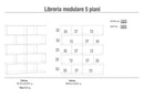 Libreria Modulare 5 Ripiani 150x180x38 cm Ossido Bianco