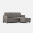 Divano 3 Posti con Pouf 198x155x85 cm Karay in Tessuto Grigio
