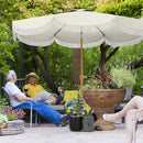 Ombrellone da Giardino Rotondo Ø270x240 cm con Manovella in Metallo e Poliestere Beige      
