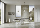 Tavolo Allungabile 120-380x90x77 cm Volantis Cemento Telaio Bianco 