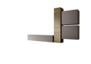 Parete Attrezzata Mobili Salotto 4 Mobili Sospesi 169x244x31cm TFT  Cube Grigio Opaco e Miele