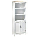 Libreria in Legno 3 Vani 2 Ante 75x38x185cm Country Bianca
