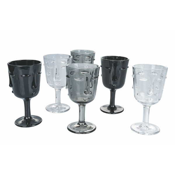Lot de 6 Verres Vis à Vis Stones VdE Tivoli 1996 Noir Gris Transparent sconto