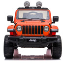 Macchina Elettrica per Bambini 12V Mp4 2 Posti con Licenza Jeep Wrangler Rubicon Arancione