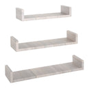 Set 3 Mensole da Parete 60-50-40x15,5x8 cm in Fibra di Legno Calamita Rovere Grigio
