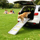 Rampa Pieghevole per Cani per Auto a 10 Gradini 154x40x7,5 cm con Strisce e Piedini Antiscivolo in PP e TPR Bianco      