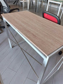 Scrivania Pieghevole 100x50x75 cm in Metallo e Truciolare Motti Lolie Bianca