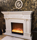 Camino Elettrico da Pavimento 116x150x33 cm Effetto Fiamma 1500W Montecarlo mini Marrone