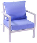 Set Salotto da Giardino in Alluminio Divano 2 Poltrone e Tavolino Boston Bianco