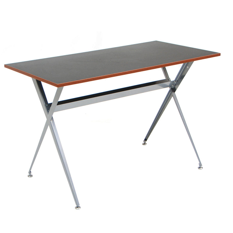 Scrivania da Ufficio 120X60 Cm Piano in Melaninico Nero Struttura in Ferro Format