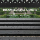 Panchina da Esterno 2 Posti 119x50x75 cm Telaio in Acciaio e Schienale in Plastica Nero      