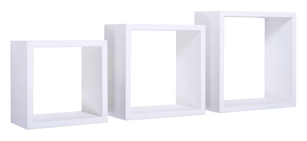 Set 3 Mensole da Parete Cubo in Fibra di Legno Incubo Bianco online