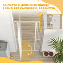 Cancello per Cani e Gatti Alto 180 cm Estensibile da 76-104 cm e Montaggio a Pressione Bianco      
