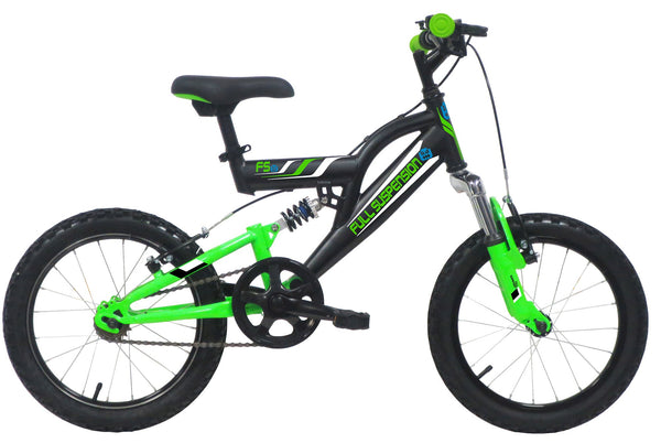 Vélo pour Enfant 16" 2 Freins Vbrake Tout Suspendu Noir sconto