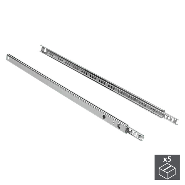 Emuca Kit Guides pour Tiroirs à Billes 17 x 374 mm Extension Partielle Galvanisé 5 Pièces online