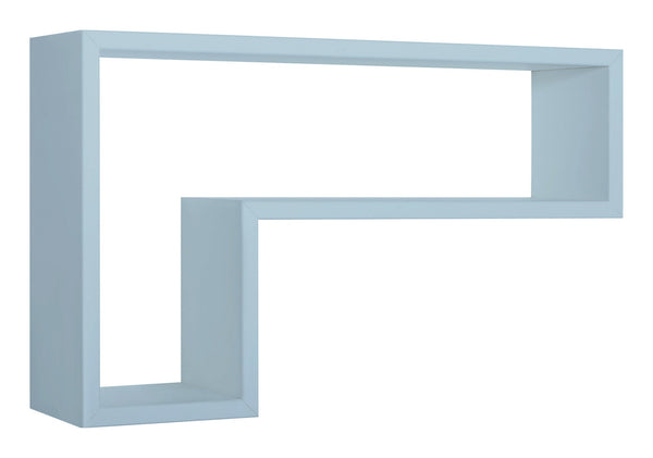 acquista Etagère murale en forme de L 61x37x15,5 cm en panneaux de fibres lettre bleu baltique