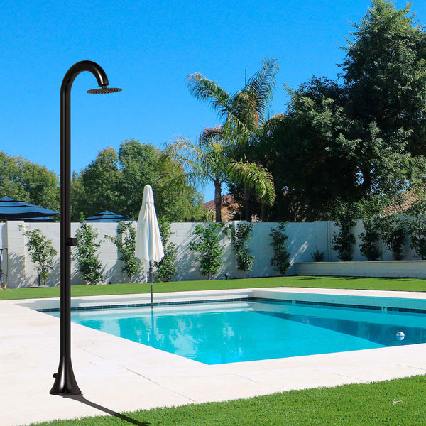 online Doccia da Giardino ad Acqua Fredda in Acciaio Inox Soffione Rotondo Sined Luna TMP Nero