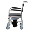 Sedia a Rotelle con WC Rimovibile in Metallo e PVC  BeCare