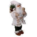 Pupazzo Babbo Natale in Tessuto con regali verde bianco cm 30x17,5xh60