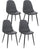 Lot de 4 chaises 45x54x87 cm Amanda en simili cuir gris