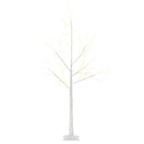 Albero di Natale Bianco con Luci LED 20x20x150 Base Quadrata in Acciaio e Polipropilene