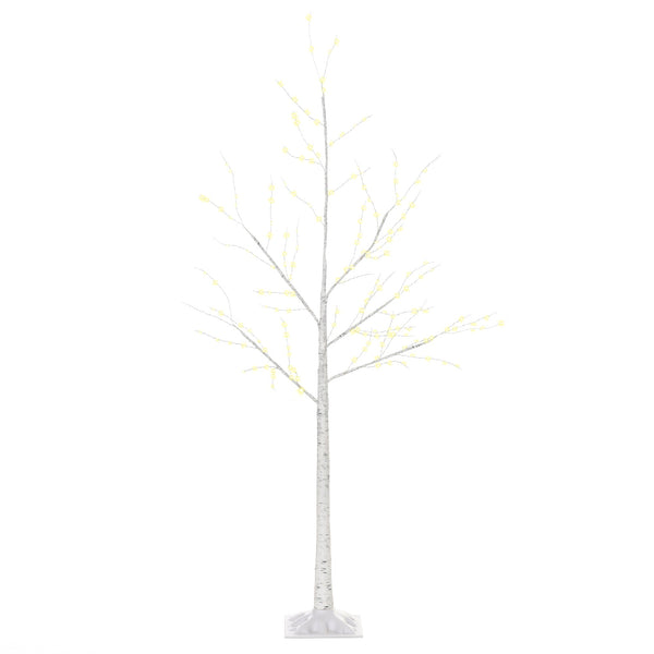 Sapin de Noël Blanc avec Lumières LED 20x20x150 Base Carrée en Acier et Polypropylène sconto
