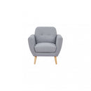 Poltrona Burton 84x79x86 h cm in Tessuto Grigio chiaro