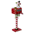 Cassetta posta resina con pupazzo di neve rosso cm 14x7,5xh35,5