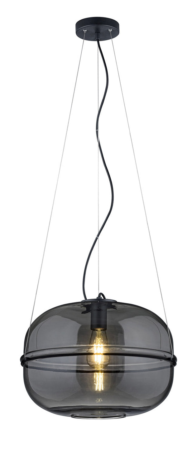 acquista Lampada a Sospensione da Interno Attacco E27 in Metallo Nero Opaco